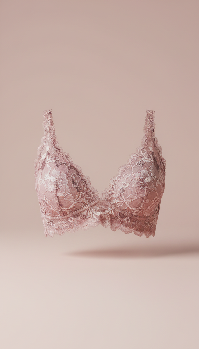Orchid pink lace bralette