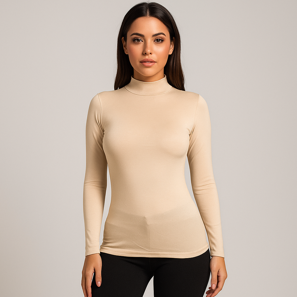 High Neck Cotton Lycra Top