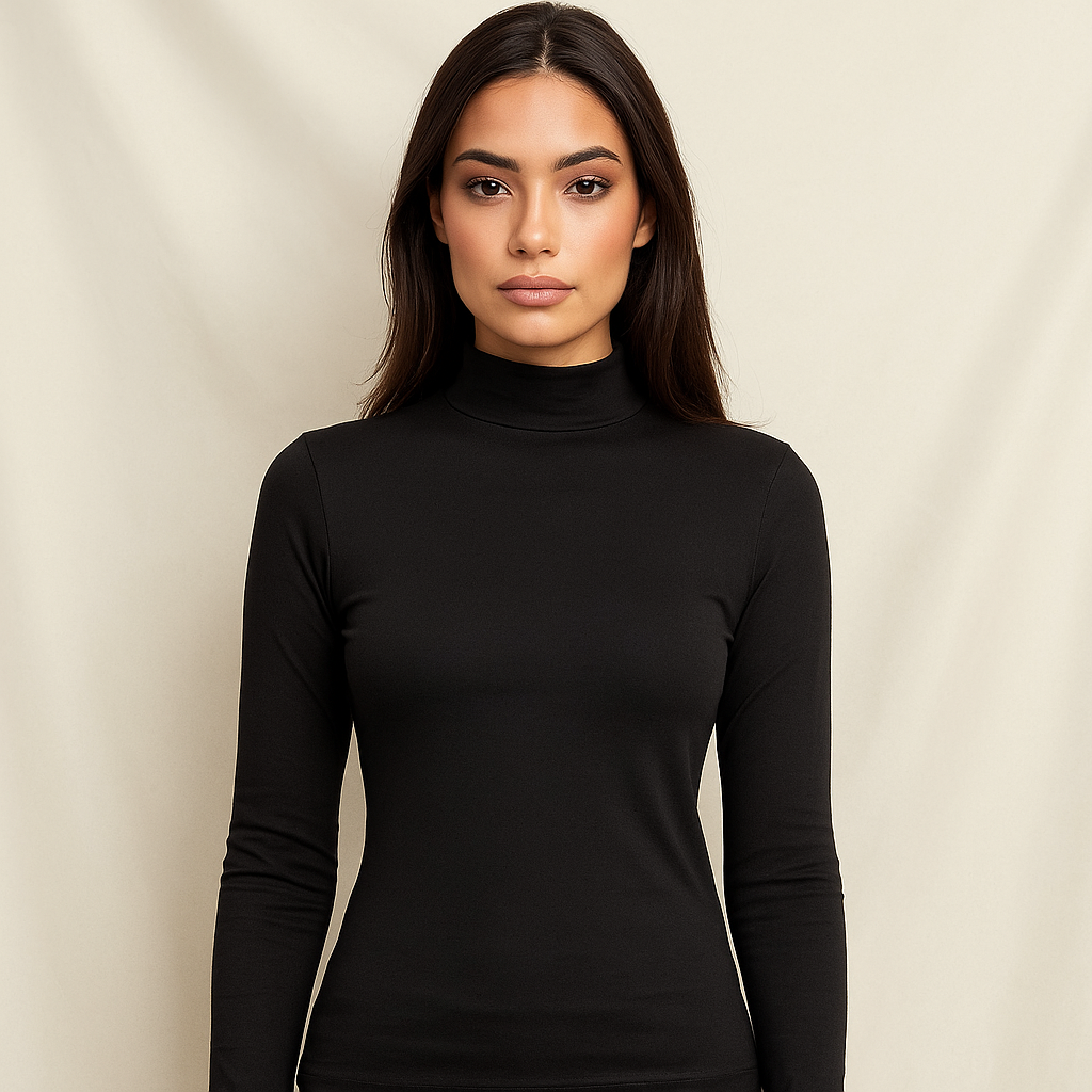High Neck Cotton Lycra Top