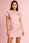 pink cotton homewear dress