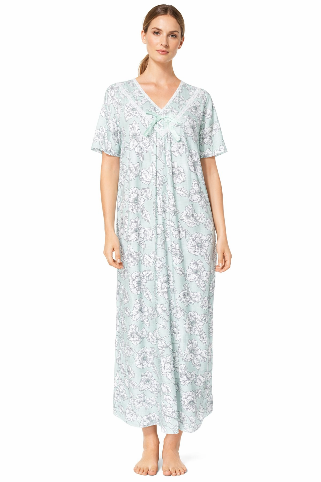 قميص نص كم طويل قطن