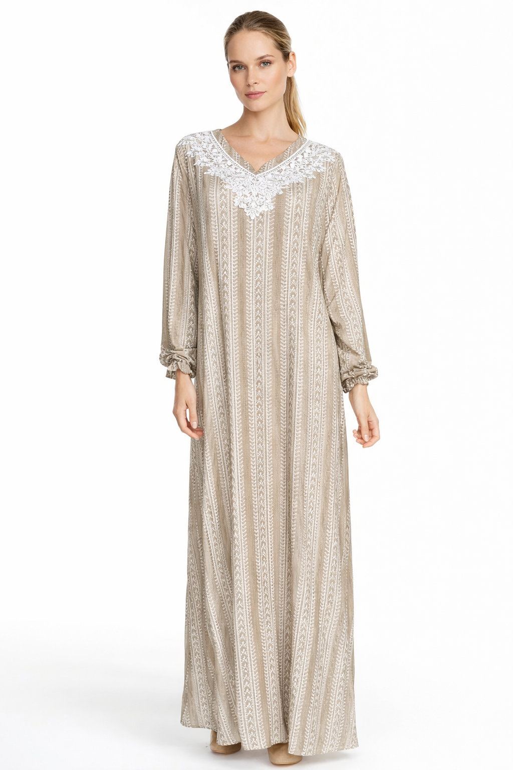 فستان حريمي طويل قطن ليكرا