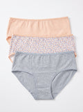 Women's Midi Briefs with Thin Elastic Waistband (Pack of 3)