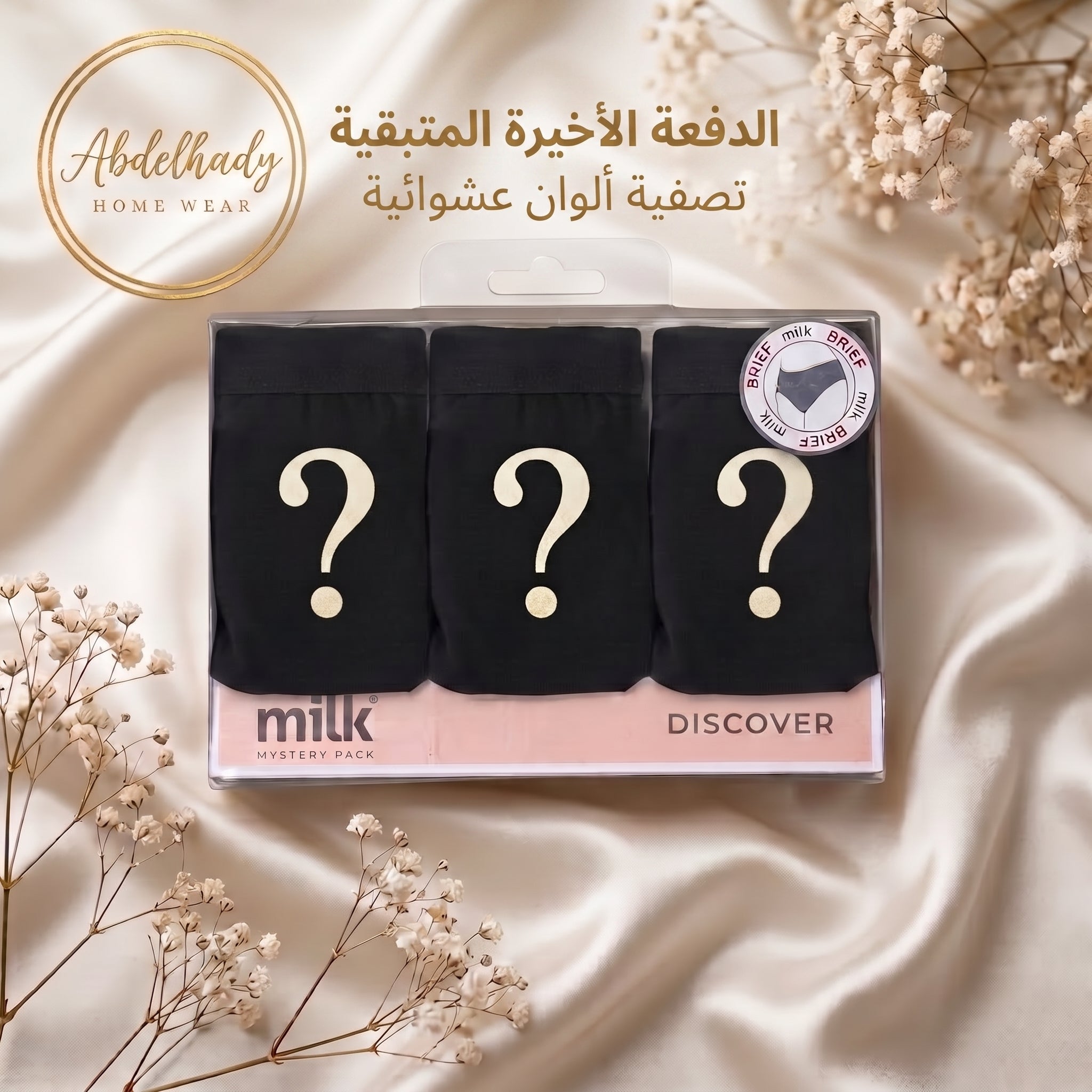ميلك بريف حريمي باك 3 قطع (ألوان عشوائية) - خصم% 20