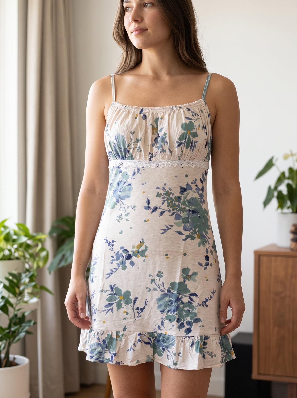 Flora chic ruffled and lace dress