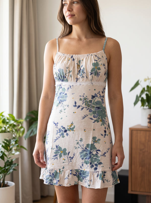Flora chic ruffled and lace dress