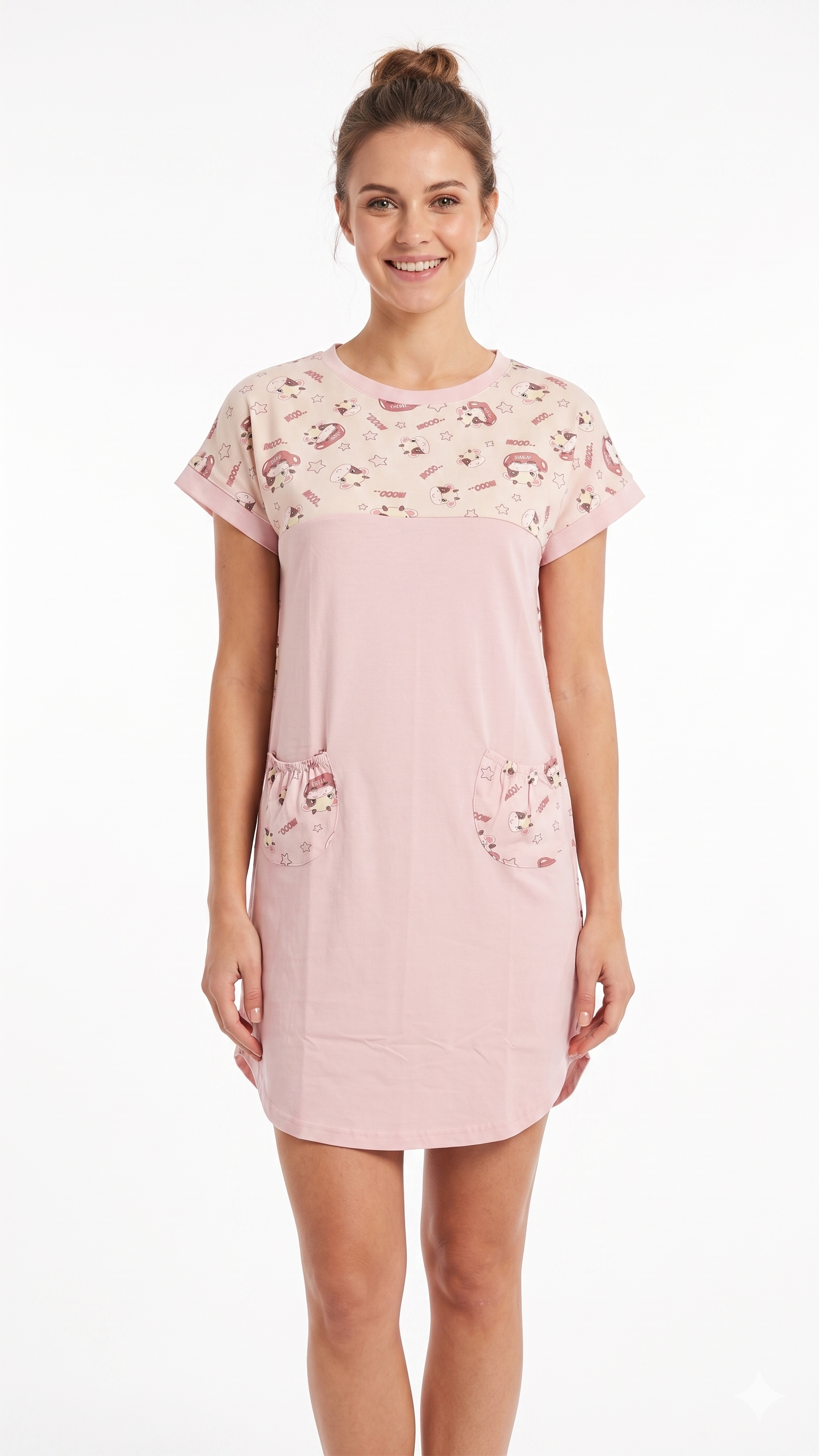 pink cotton homewear dress