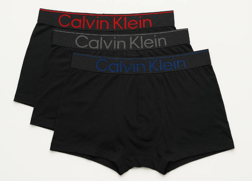 🖤 بوكسر Calvin Klein – إصدار 3 ألوان (شعار بارز ملون)