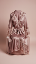 Plum lace embroidered robe